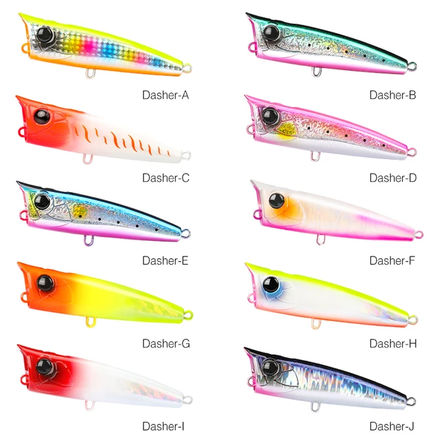TSURINOYA 90F Topwater Popper Fishing Lure 90mm 23g DASHER Surface Floating Hard Bait For Saltwater Power Fishing SW Game Model 6