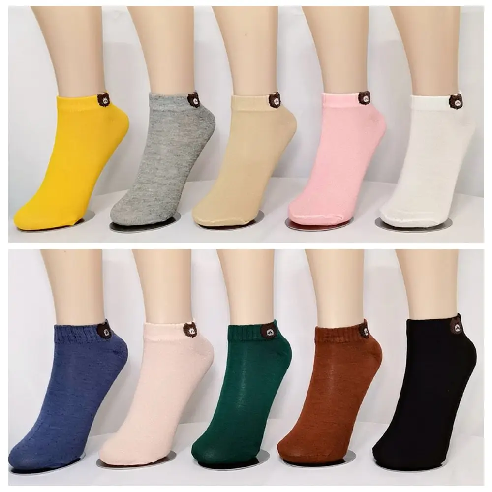 

Cartoon Bear Ankle Socks Women's spring Summer Breathable Short Socks Korean Cute Kawaii Harajuku Designer Fashion Socks Women
