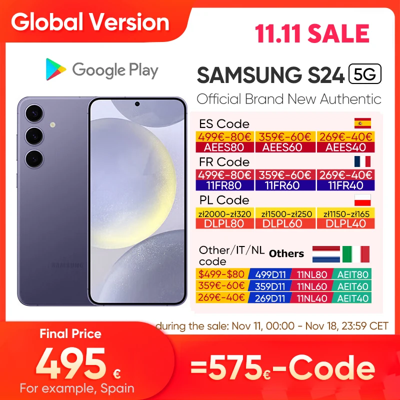 Smartfon Samsung Galaxy S24 5G z EU za $589.98 / ~2420zł