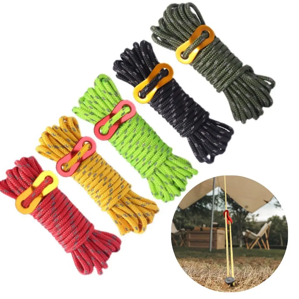 4PcsTentRopeReflectiveWindproofRopeMultifunctionGuyLinesCord