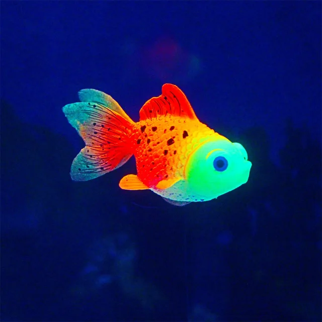 Glow In The Dark Artificial Aquarium Fishes Realistic Moving Floating Colorful Goldfish Fake Fish Ornament for Aquarium Tank 3