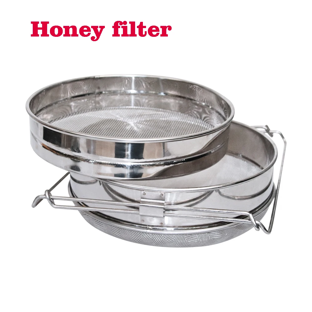 

Stainless Steel Honey Strainer Filter Ultra-fine Double Screen Sieve Honey Filter Mesh Net Beekeeping Equipment Tool