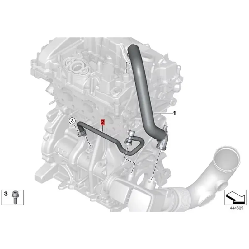 11158645343 엔진 크랭크케이스 브리더 배기 환기 호스 BMW 3 7 시리즈 F30 F31 LCI G12 G11 용