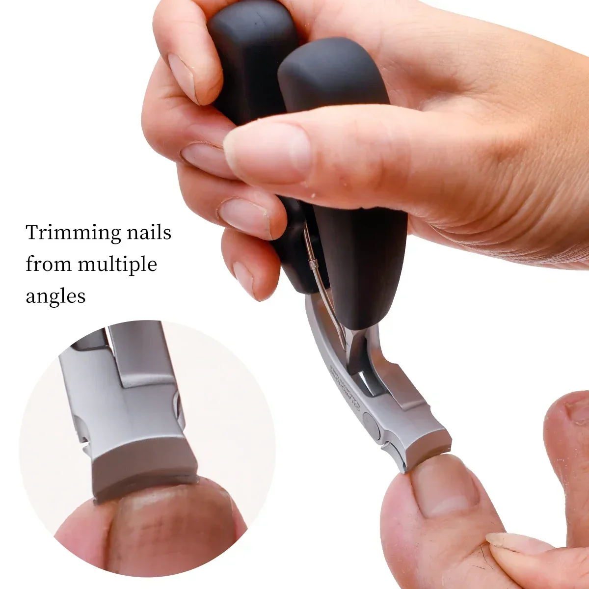 New Stainless Steel Nail Clipper Curved Large Opening Anti-splash Nail Trimmer Ergonomic Design Pedicure Tools for Men &Women 4