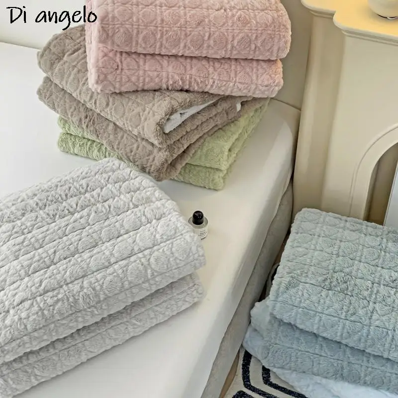 Description Picture 2 of itemWedding Gift French Solid Rabbit Fleece Soft Mattress Thin Mattress Bed Protector Mattress Straight Edge Household Tatami Mat #/