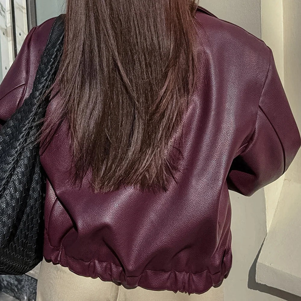 Autumn Women Casual PU Leather Motorcycle Jacket