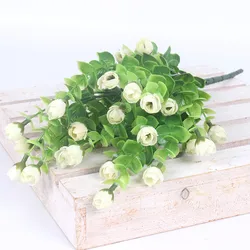 Elegant Silk Mini Rose Bouquet - 30 Heads for Weddings, Parties, and Home Decor (White)