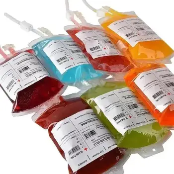 5pcs/set Halloween Clear Blood Sack Empty Blood IV Bags Energy Drinks For Home Festival Party Costume Props Halloween 2