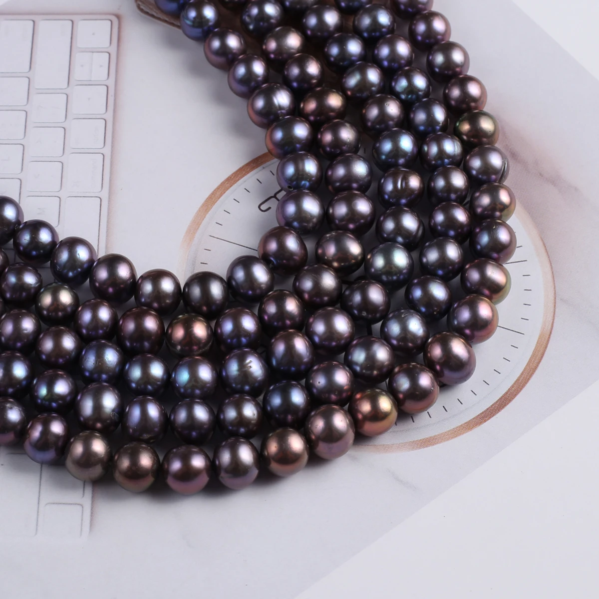 Natural Freshwater Pearl 8-9mm Round White Black Pearl Beads Jewelry Making DIY Wedding Necklace Bracelet Accessories Gift