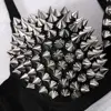 Comfortable Deep-V Y2k Rivet Bra Punk Shockproof Push Up Bra Anti-sagging Lingerie Underwear for Women Beach