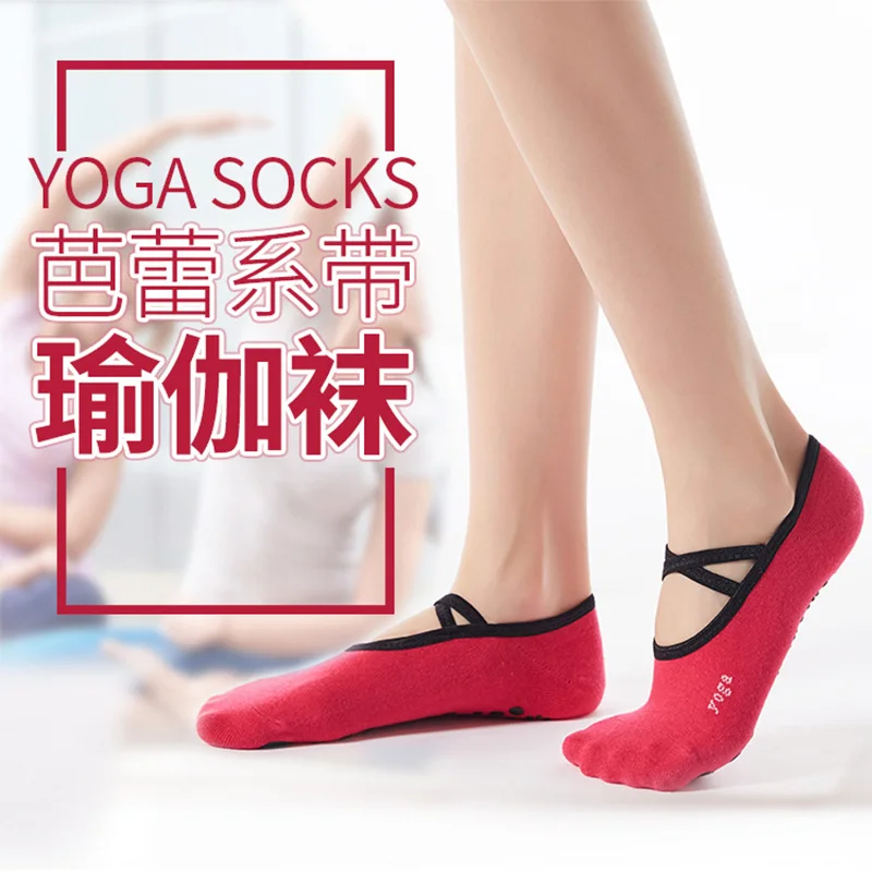 

Women Yoga Socks Bandage Cotton Socks Silicone Non-slip Grip Ballet Dance Dance Socks Pilates Sports Socks Indoor Fitness Socks