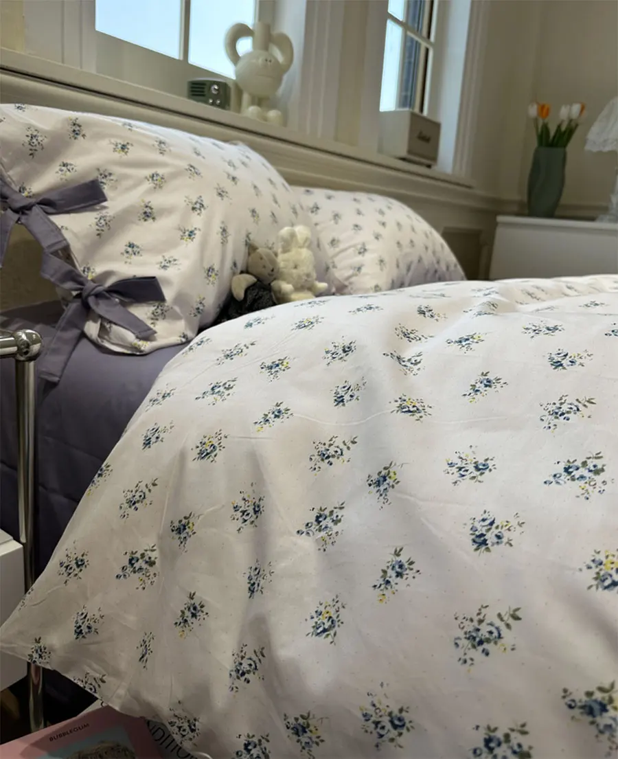 

Romantic sweet pastoral flower purple blue beding set,twin full queen king cotton home textile bed sheet pillow case quilt cover