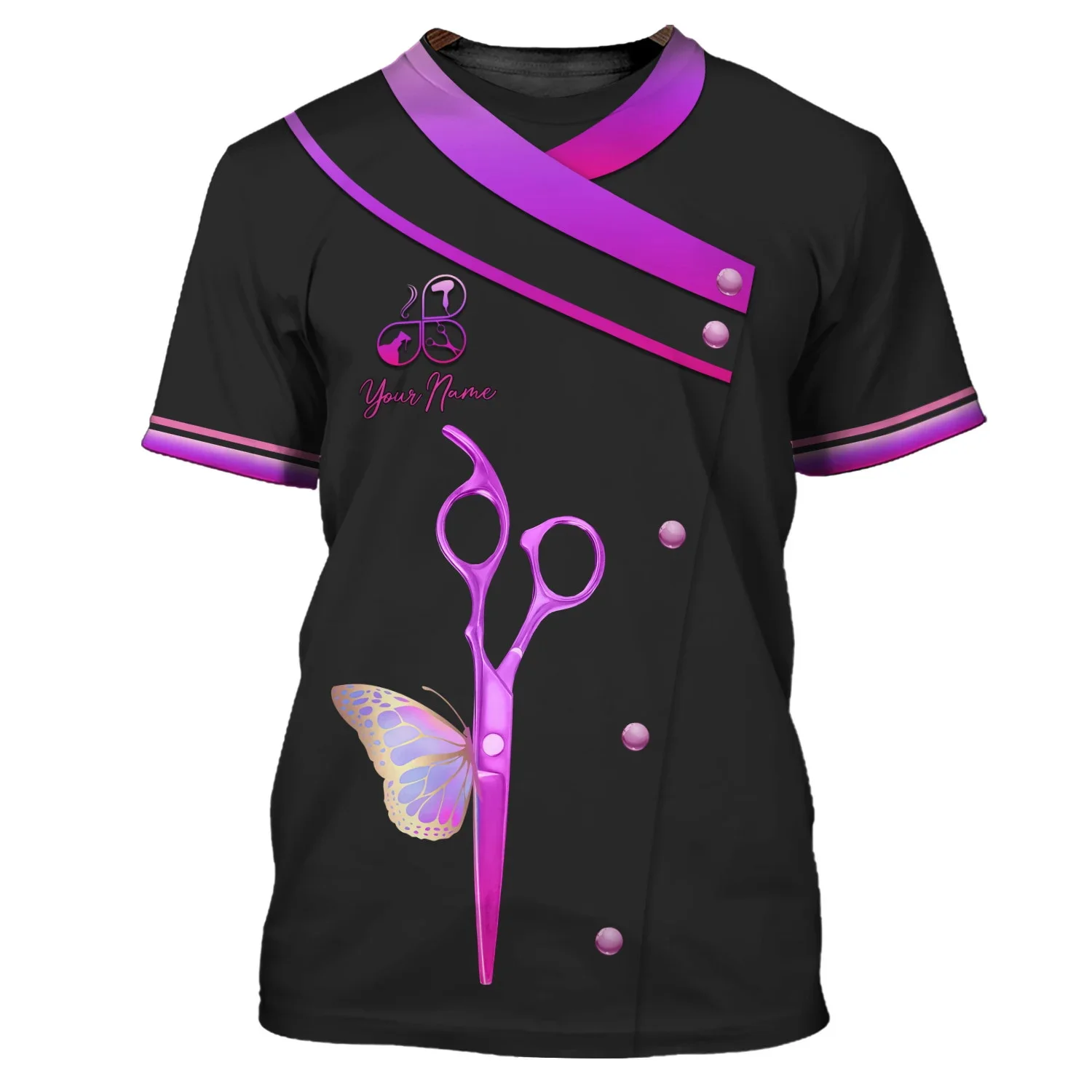 Sommer Herren T-Shirt Friseur personalisierte 3D gedruckt Unisex T-Shirt Hair Cut Shop Uniform Friseur Muster T-Shirt DW182 – Detail 34