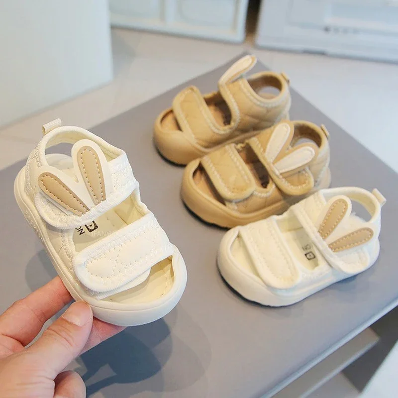 Boys Baby Rabbit Ear Sandals Summer Cute Girls Infant Kick Resistant Beach Sport Sandal Anti Slip Soft Sole Kids Toddler Sandals 1