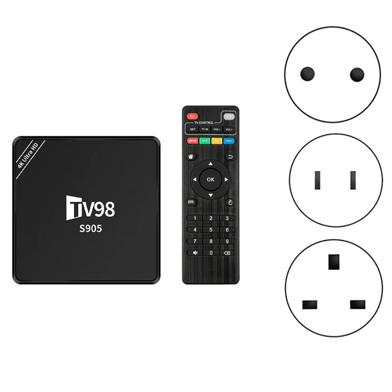 1G + 8G Set Top Box S9054K Android 12 Smart Tv Box Rj45 10M 100M Tv98 Lettore Multimediale Spina Uk Durevole