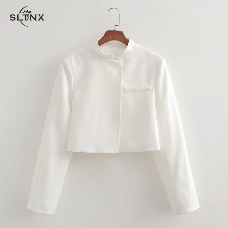 

SLTNX Summer Short Blazer For Woman Chic Elegant Blazer Coats Ladies Casual New In Suits & Blazers Fashion Women's Blazers