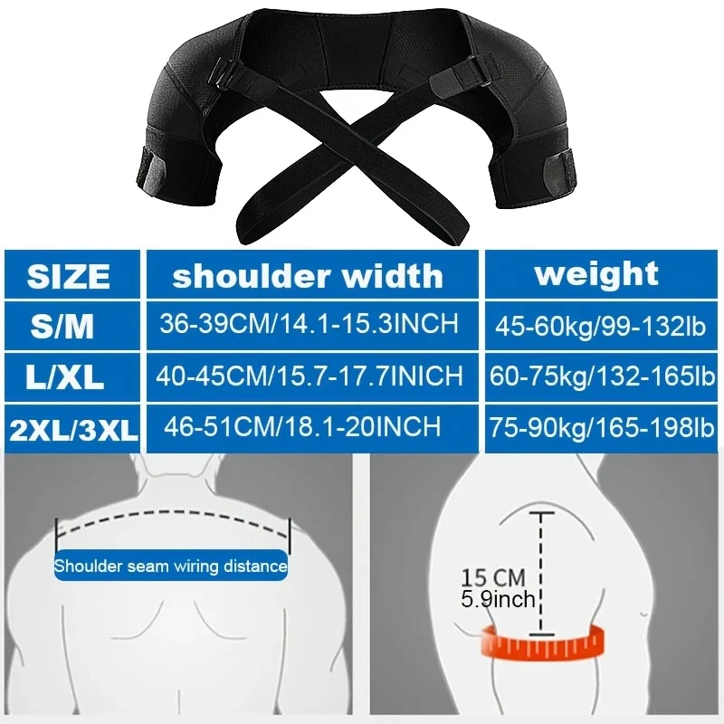 Adjustable Cross Shoulder Support Straps Polyester Fiber Hand Wash Only for Back Sports Shoulder Brace with Adjustable Straps