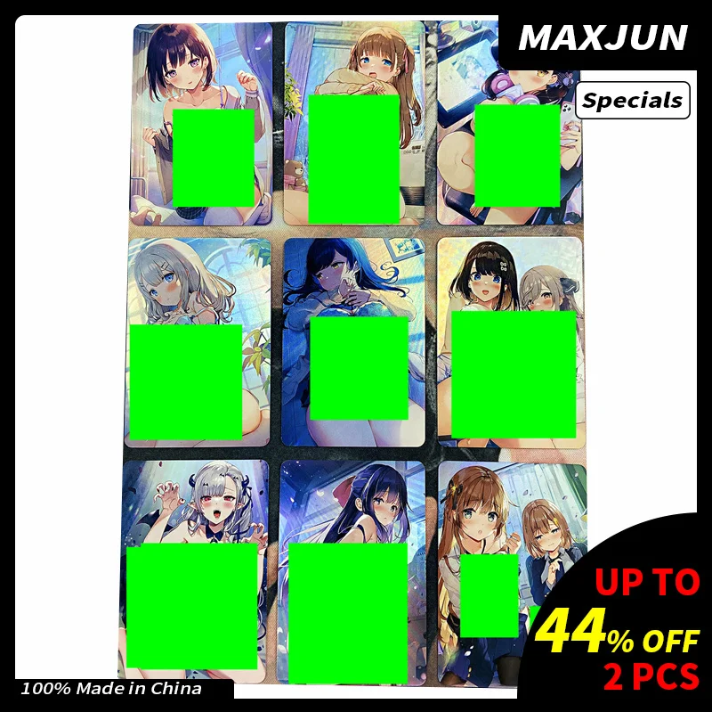 ACG Cards 9Pcs Anime Sexy New Lingerie Girls 3 Collectible Flash Cards Student Uniform Cartoon Game Card Gift Toys Big Tits