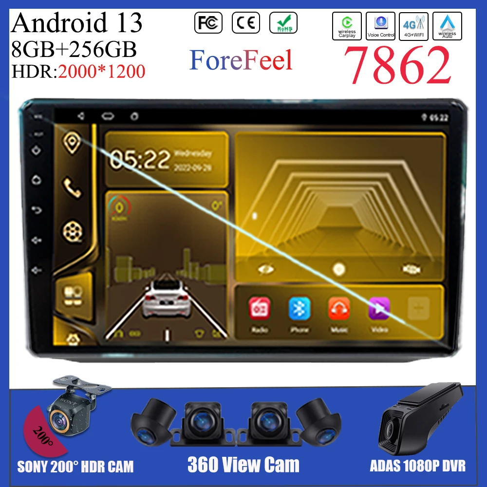 

Car Android 13 For Dodge Ram 5 V DT 2018 - 2021 Auto Radio Stereo Head Unit Multimedia Player GPS Navigation DVD BT QLED DSP