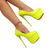 plus Size 16CM High Single for Women, Ultra Thin Heel, Sexy Waterproof Platform, Solid Color, Sky High Fashion Shoes 5