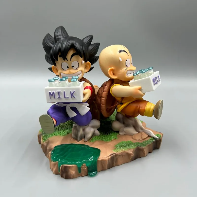 

15cm Dragon Ball Figure Krillin Son Goku Milk Delivery Model Anime Periphery Collection PVC Model Ornament Toy Gift for Boy Kids