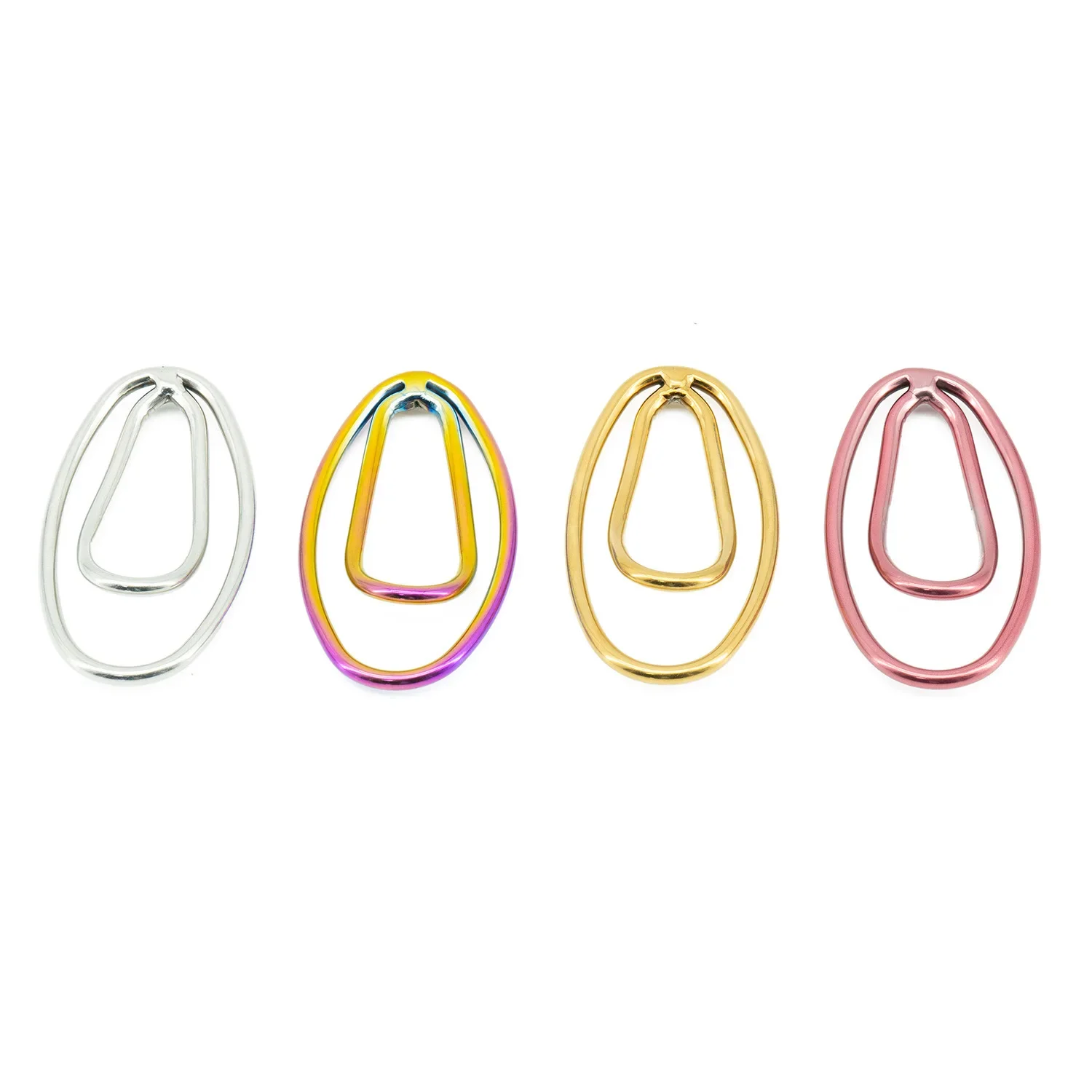 FuFu Clip Stainless Steel Hollowed Out Colorful Foreskin Clip Scrotum Bondage Chastity Lock with Adult Erotic Sex Toys