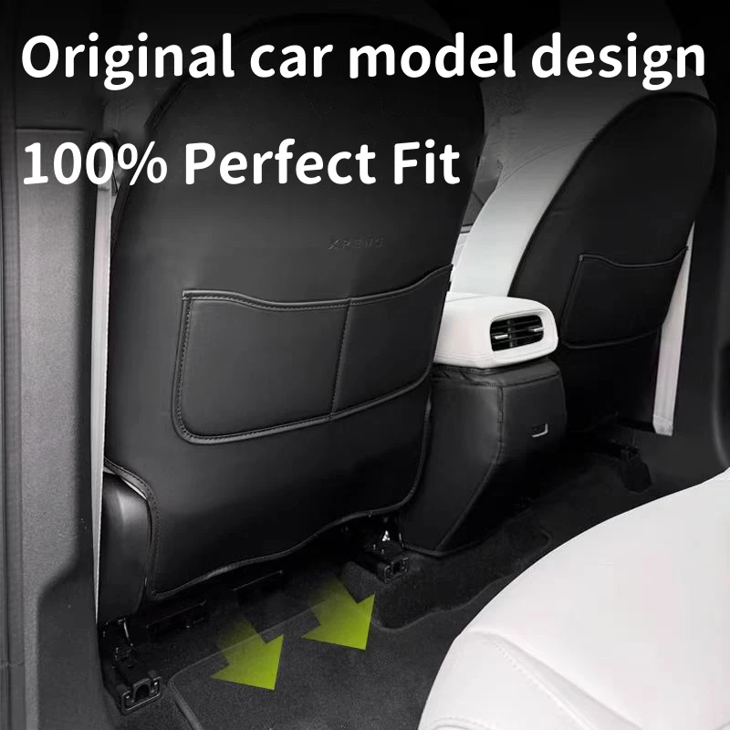 For Xpeng G6 Leather Seat Back Kick Protector Backseat Kick Mat Seat Cover Waterproof Armrest Box Anti