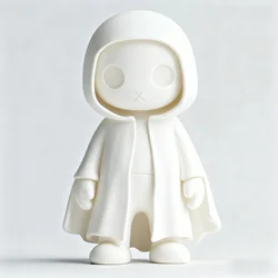 Ghostly Black & White 3D Printed Statue - Spooky Halloween Decor & Viral Gift (White)