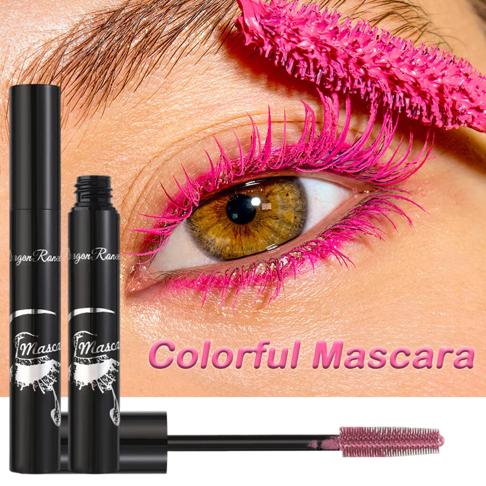 Mascara coloré, effet volume et courbure, waterproof, effet naturel, longue tenue, nacres bleues et roses, maquillage des yeux sans bavures, crème pour les cils_voghion.com