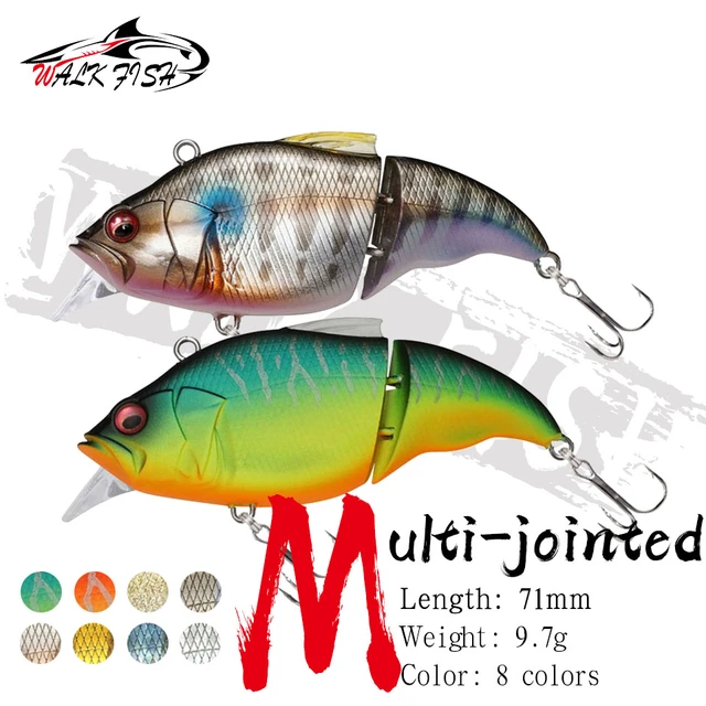 WALK FISH 1PCS New Wobbler Lifelike 71mm 9.7g Multi-Jointed