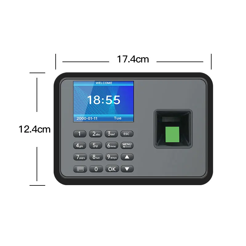 Time Attendance Clock Face Fingerprint Attendance Machine Biometric Sign-in System Employee Checking-in Recorder