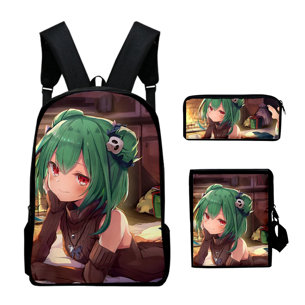 Popular Youthful Hololive Uruha Rushia 3D Print 3pcs/Set Student Travel bags Laptop Daypack Backpack Shoulder Bag Pencil Case