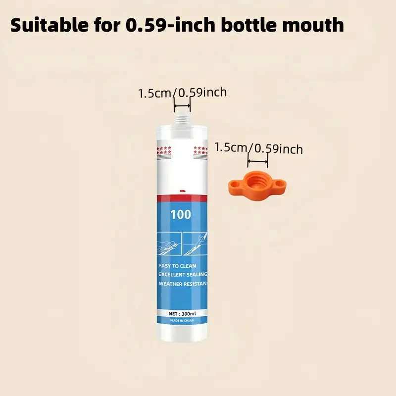 3PCS Orange Glass Glue Caps - Durable Plastic Sealing Caps thumbnail 3