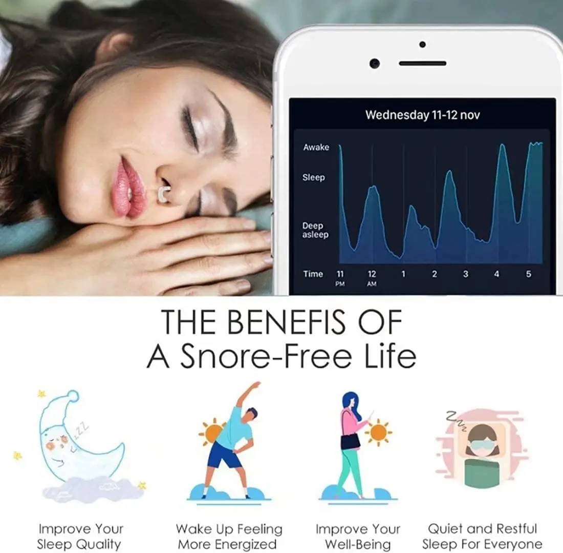 Anti Snore Stop Snoring Nose Clip Silicone Magnetic Sleep Tray Sleeping Aid Apnea Guard Night Device with Case Snoring Solution 2