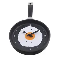 Frying Pan with Fried Eggs Design Wall Clock, 9x8inch for Kitchen,Living Room,Bedroom Decor 1