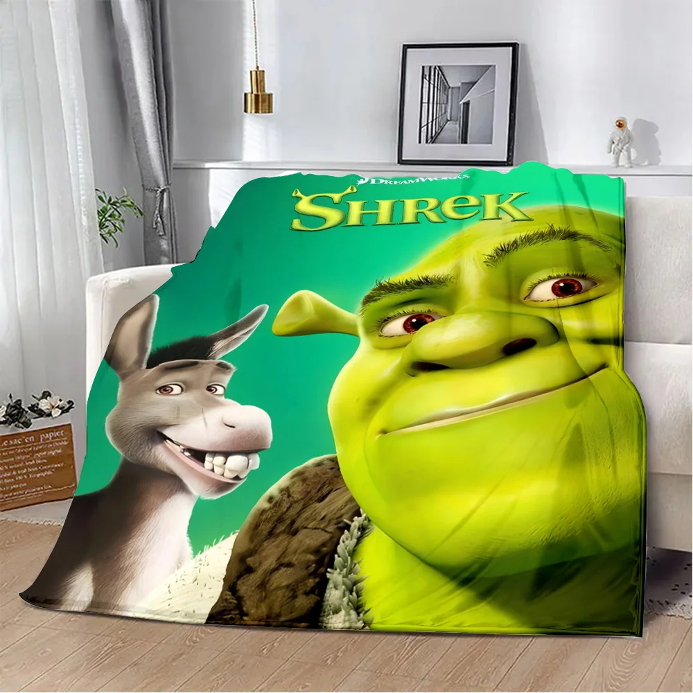 Funny Cartoon Shrek Printed Blanket Picnic Blankets Warm Blanket Soft and Comfortable Blanket Home Travel Birthday Gift 4