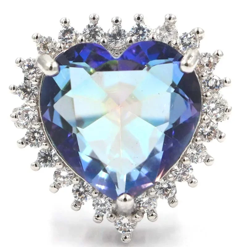 7g Customized 925 SOLID STERLING SILVER  Rings Swiss Blue Violet Mystical Topaz Citrine Tourmaline Orange Tsavorite Garnet CZ SZ
