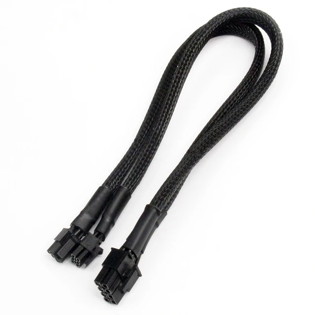 Cavo Alimentazione Per GPU – Doppio 6 Pin Femmina A 8 Pin Maschio – 18 AWG 20 Cm – Nero/Giallo – Ricambio Per Schede Grafiche