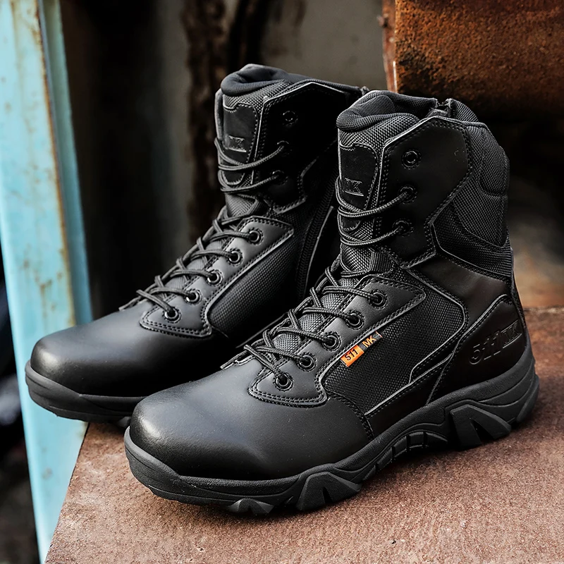 2023 Men's Winter High Top Boots Waterproof Anti slip Warm High Top Large Men's Cotton Shoes Outdoor Training Shoes