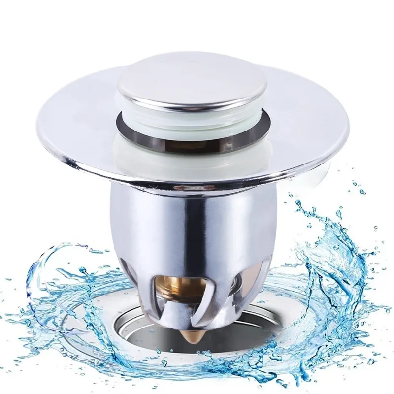 Universal Basin Drain Filter 3/1PCS Copper Pop-Up Bounce Core Hair Catcher Bath Stopper Kitchen Bathroom Sink Bathtub Accessory