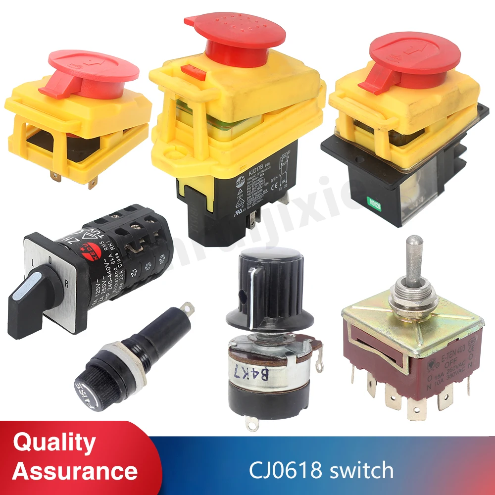 CJ0618 Emergency Stop Switch/Fuse Box/Variable Speed Control Knob/Inverted Switch/Electromagnetic Emergency Stop Switch