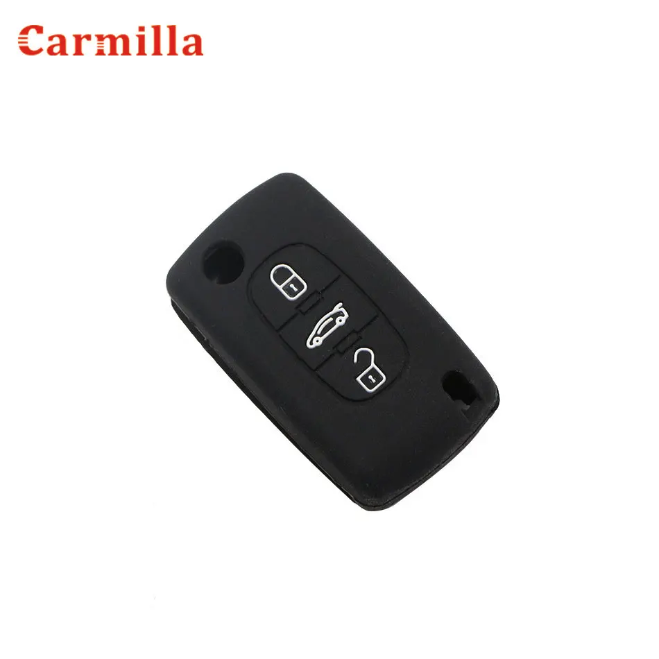Carmilla Silicone Case for Peugeot 208 207 308 RCZ 408 407 307 206 for Citroen C4 C5 C3 C2 C4L Xsara Picasso Car Flip Key Cover key case,key case cover,car key shell