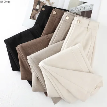 Nuovi pantaloni da pendolare da donna beige autunno/inverno, eleganti pantaloni casual neri, taglie asiatiche 26-31. 1