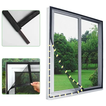 Custom size，Magnetic screen mosquito net，summer invisible mesh,window curtains，curtains for living room，self-adhesive，reusable