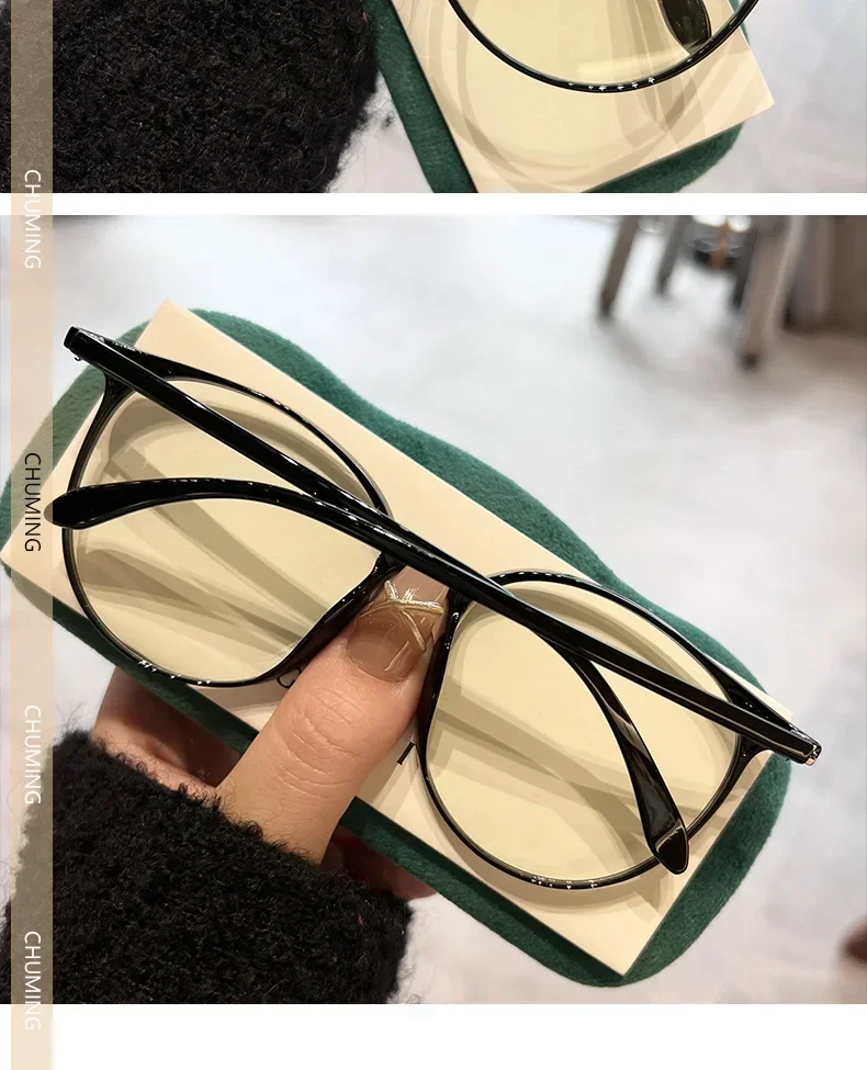 0 bis -4,0 Myopie-Brille, ultraleicht, mattiert, großer Rahmen, Anti-Blaulicht-Myopie-Brille, Harz-Brillengläser – Detail 14