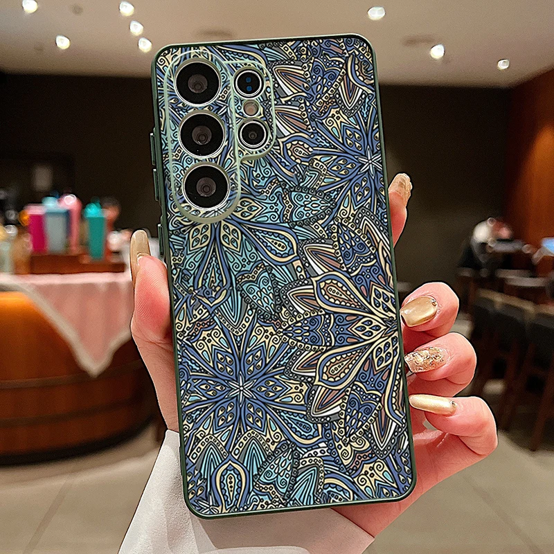 Magnetic Retro Geometric Print Phone Case Cover