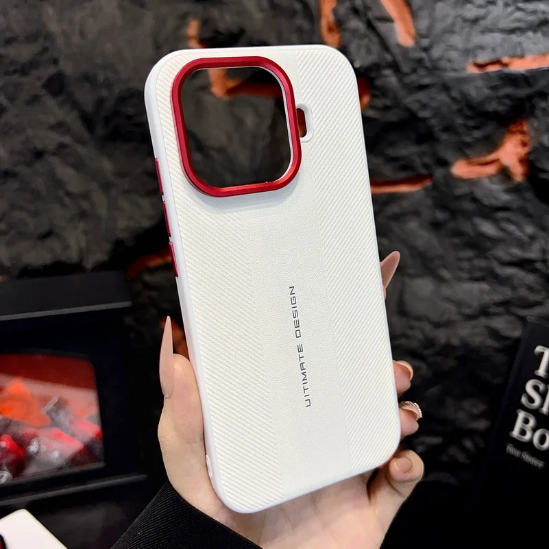 Luxury Textured Red Camera Frame Case - Ultimate Design Cover