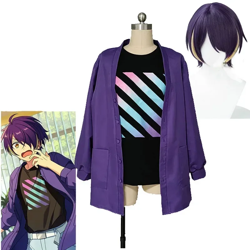

Ensemble Stars Sengoku Shinobu Cosplay Costume And Wig Universal Size For Men And Women Ryuseitai Yellow Shinobu Coat T-shirt