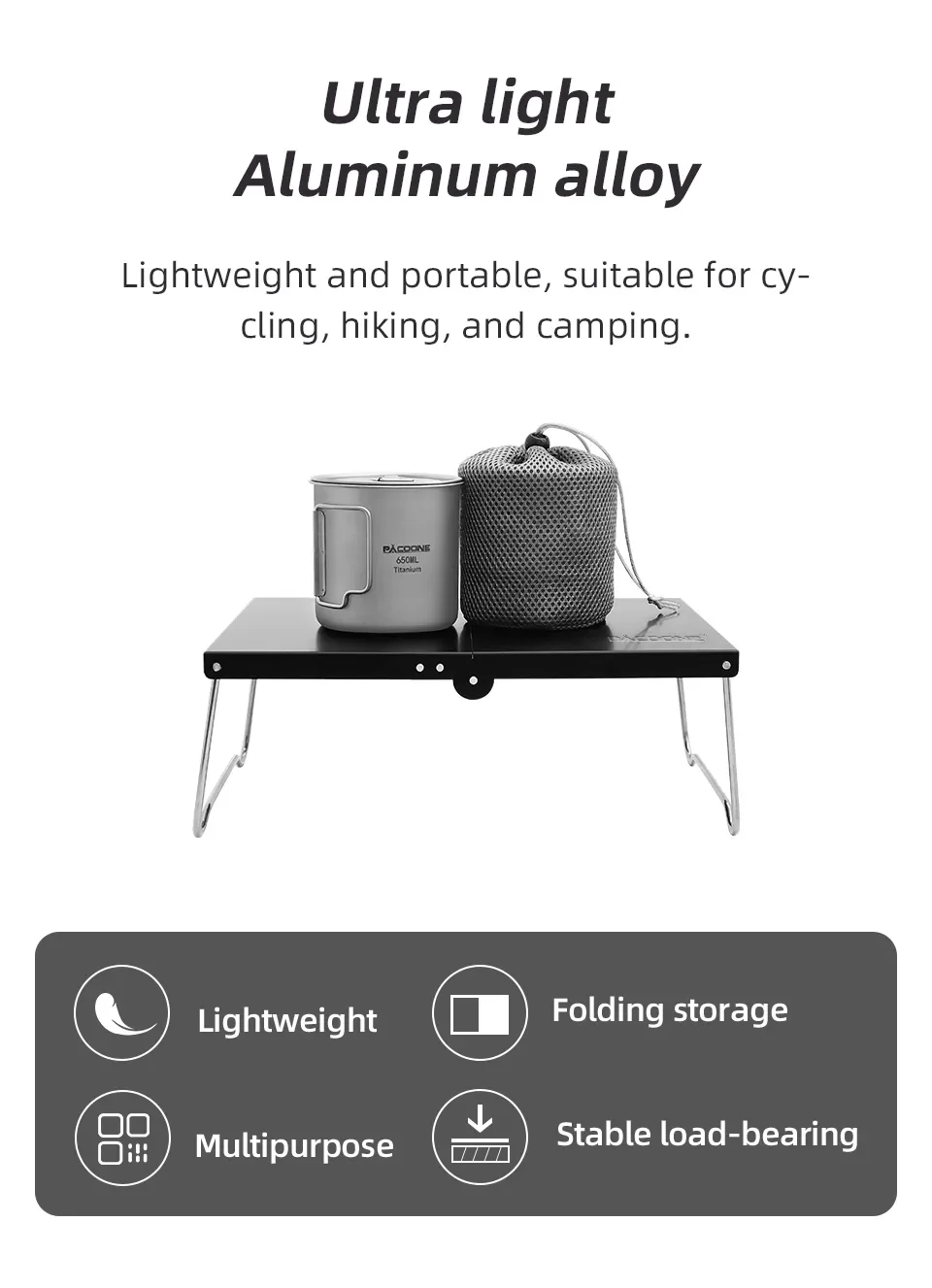 Description Picture 4 of itemCamping Portable Foldable Table Small Coffee Tables Ultralight Outdoor Hiking Picnic Table MDF Mini Folding Table New