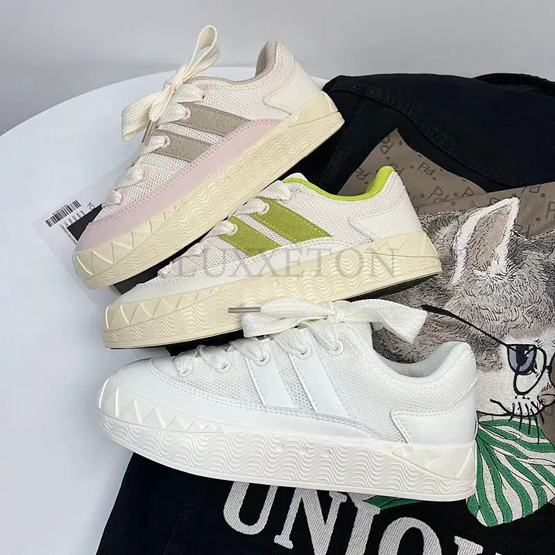 

Кроссовки женские на платформе, дышащие сетчатые, на плоской вулканизированной подошве, Спортивная повседневная обувь на шнуровке, на лето